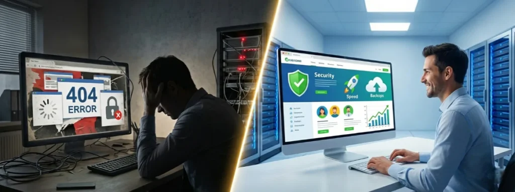 Secure and optimized hosting environment with backups, speed and website security