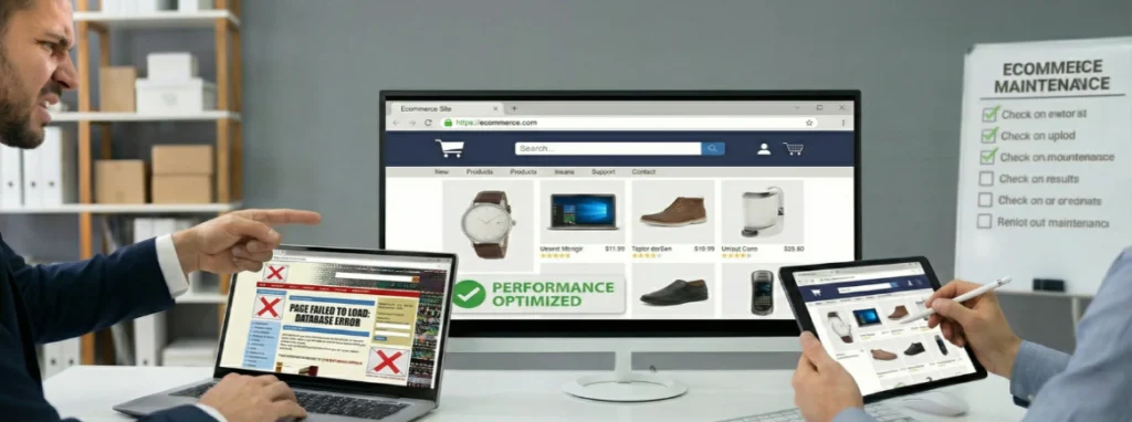 E- commerce website performance optimization compared to errors caused by poor maintenance