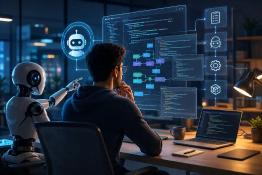 AI coding agent working alongside a software developer