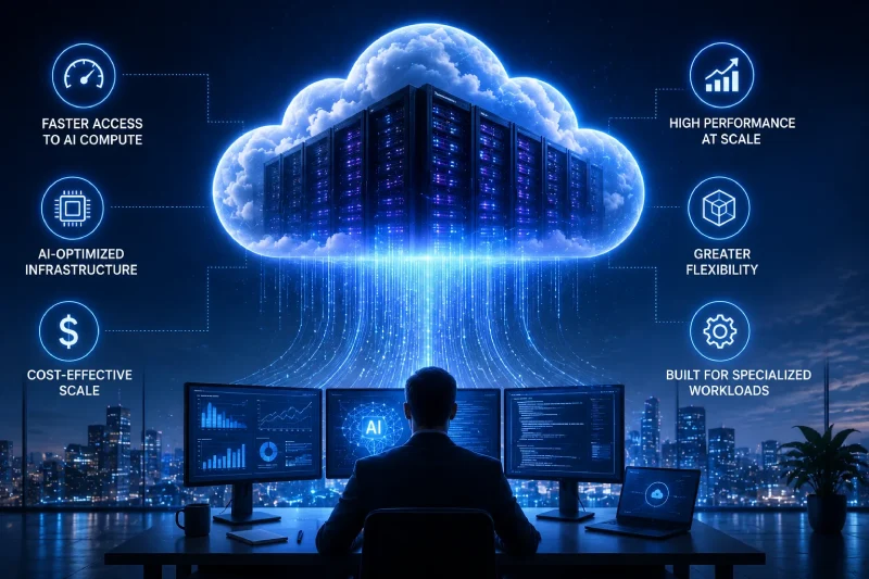 Business using AI-optimized neocloud infrastructure for scalable computing
