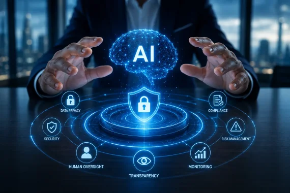 Businesses using AI with security and human oversight