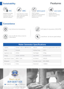 Brochure Design Services for Atmospheric Water Generator