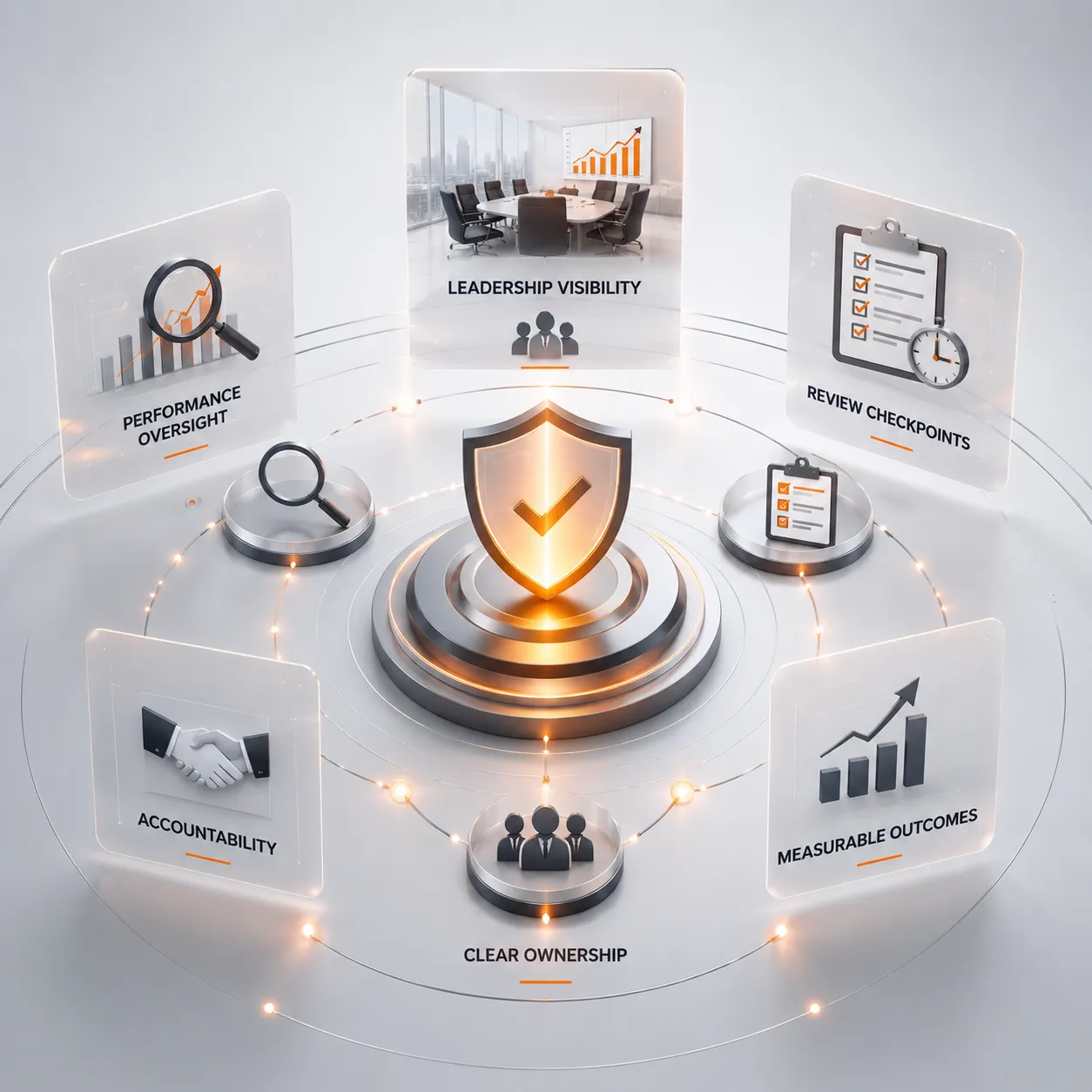 AI-enabled governance framework supporting leadership oversight, accountability, and strategic decision-making