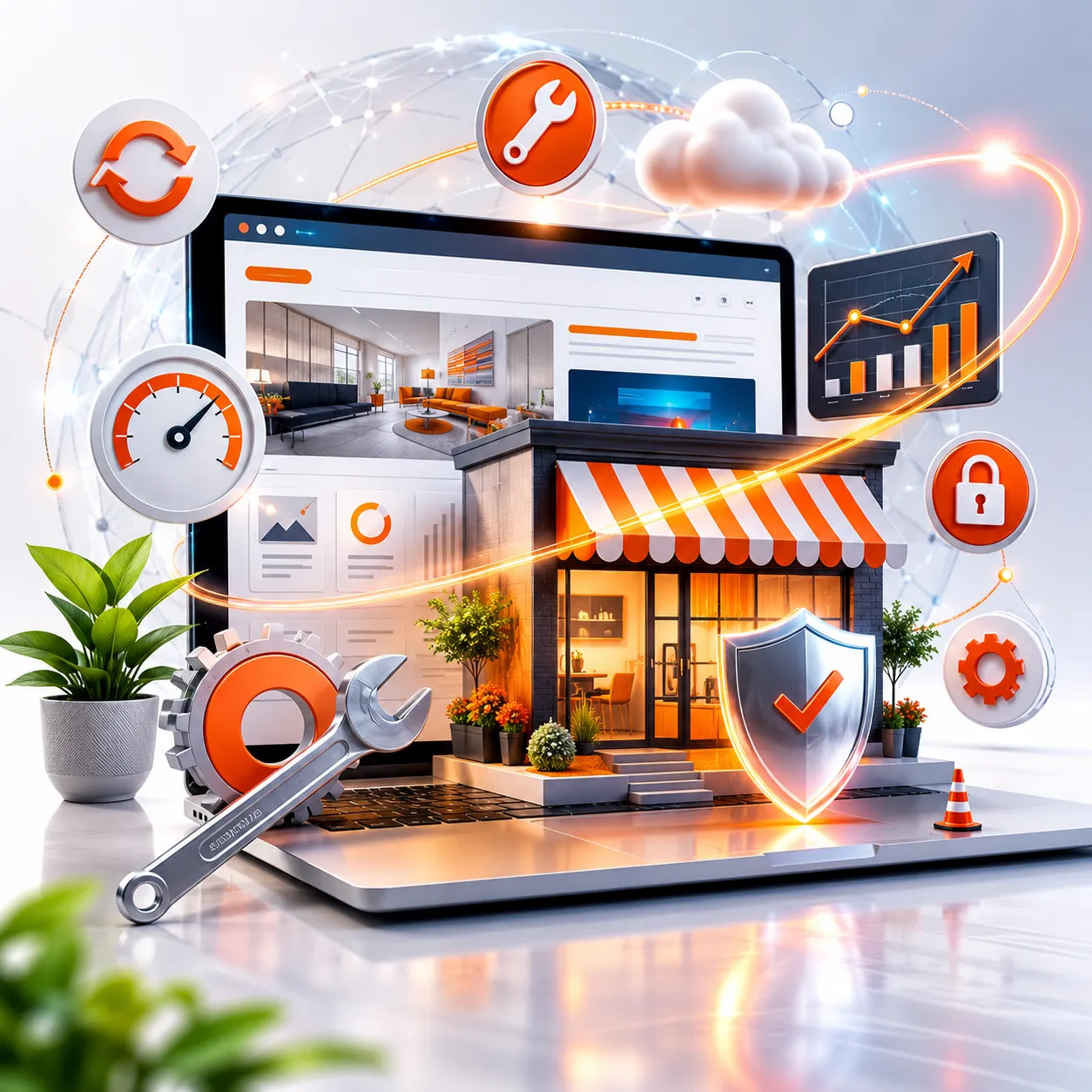 AI-powered small business website maintenance with security, performance optimization, and automated website management