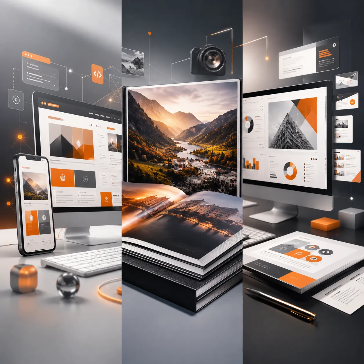 AI-powered website design, coffee table book design, and presentation design services workspace AI-powered website design, coffee table book design, and presentation design services workspace