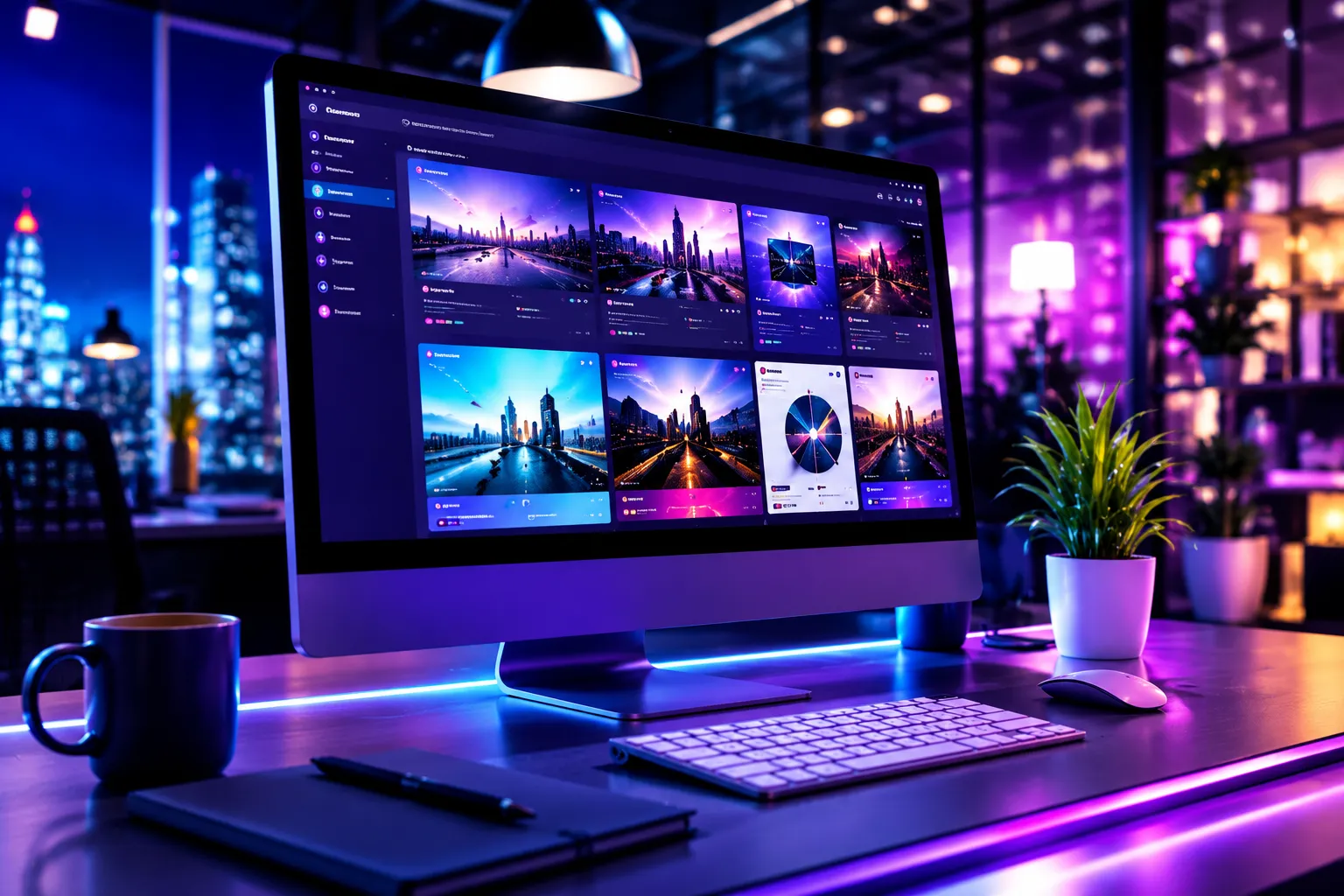 AI-powered website redesign workspace with modern digital interface.