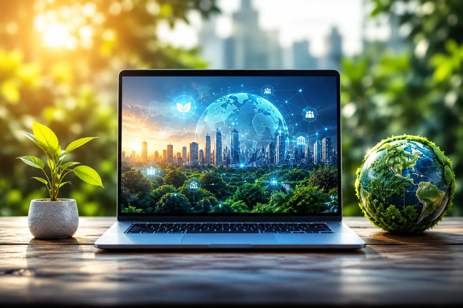 AI-ready corporate website design with digital globe, sustainable business technology, and SEO-focused online growth. AI-ready corporate website design with digital globe, sustainable business technology, and SEO-focused online growth.