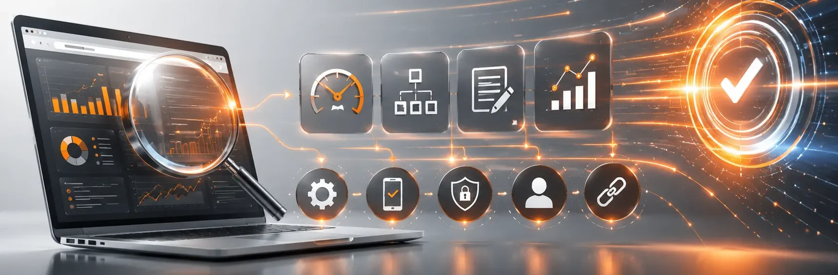 AI website audit process evaluating technical performance, content, SEO, and website structure AI website audit process evaluating technical performance, content, SEO, and website structure