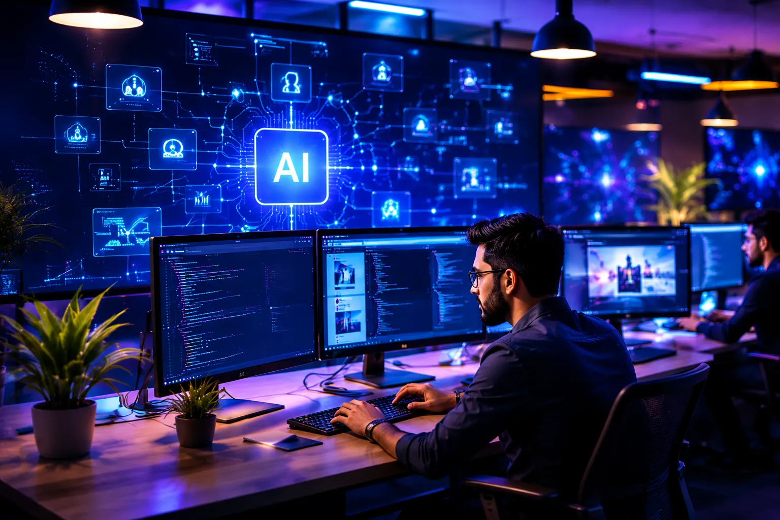AI website development workspace