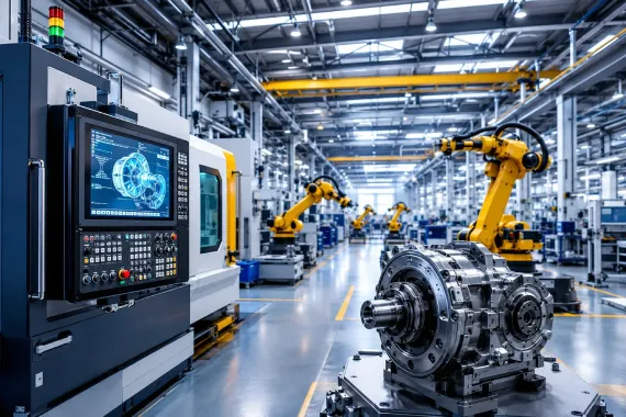 CNC machine manufacturing facility with advanced machining operations CNC machine manufacturing facility with advanced machining operations