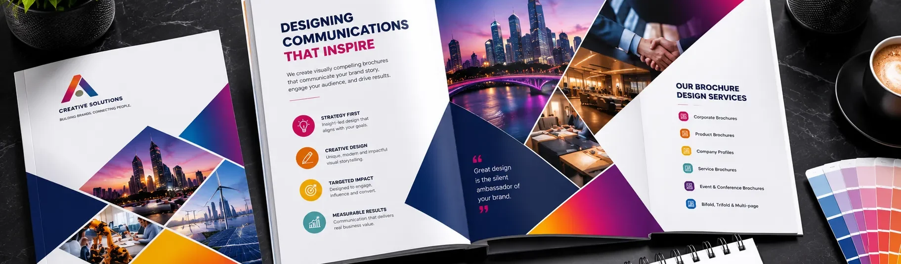 Creative brochure design services with impactful layouts for business branding and communication. Creative brochure design services with impactful layouts for business branding and communication.