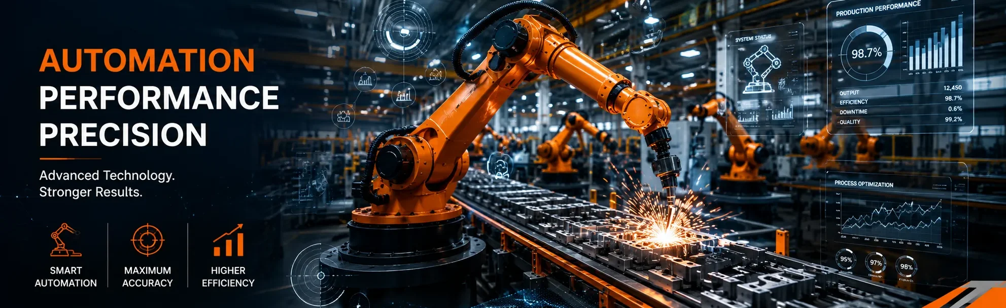 Industrial robotics and automated production line for precision manufacturing websites Industrial robotics and automated production line for precision manufacturing websites