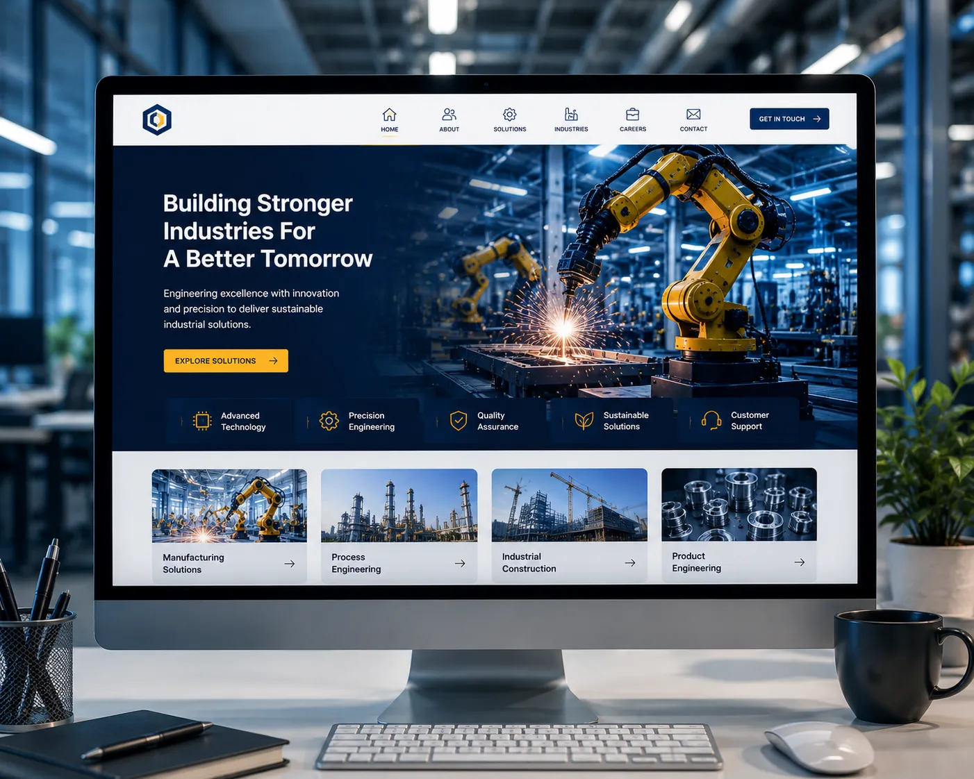 Modern manufacturing website built for industrial visibility and business growth.