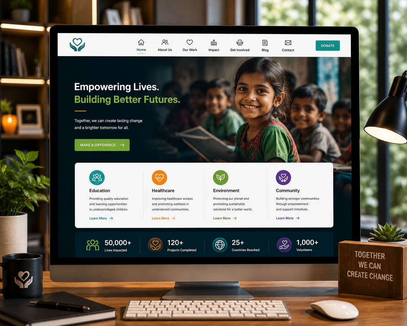 Purpose-driven NGO website designed to increase outreach, engagement, and impact.