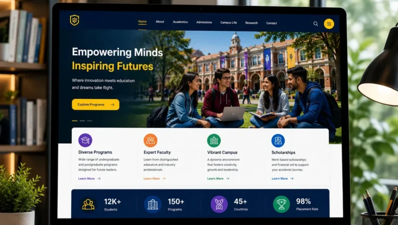 SEO-optimized education website designed for student engagement and digital excellence.