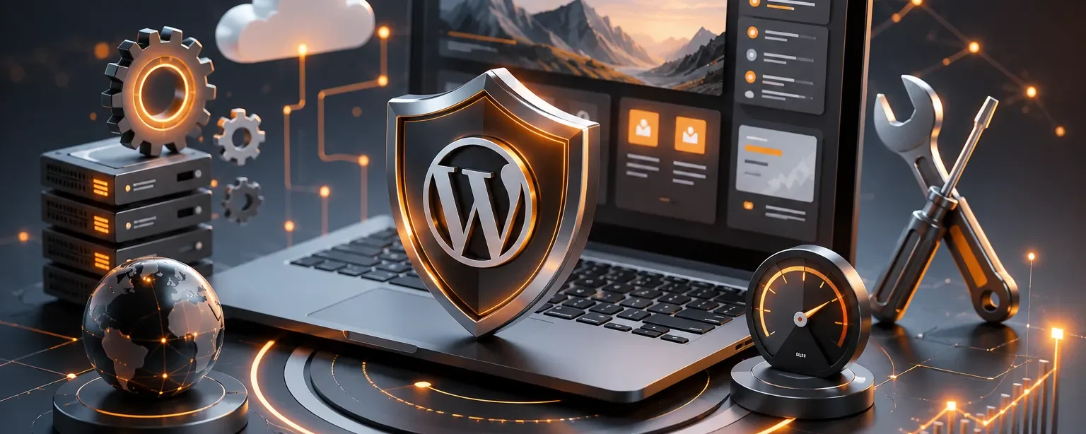 WordPress website maintenance with security and performance monitoring