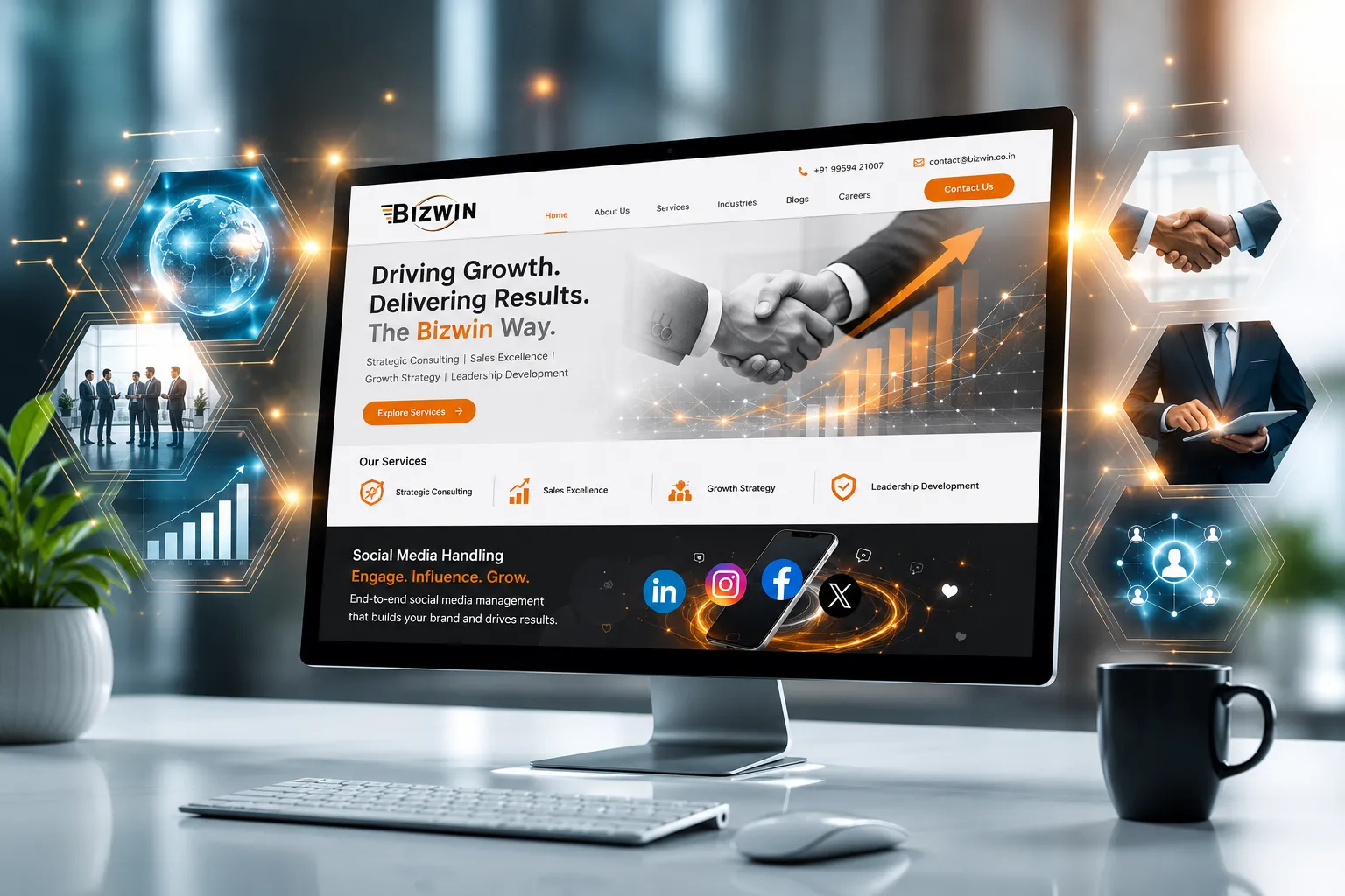 AI-powered corporate website design for business growth and lead generation for Bizwin Consulting
