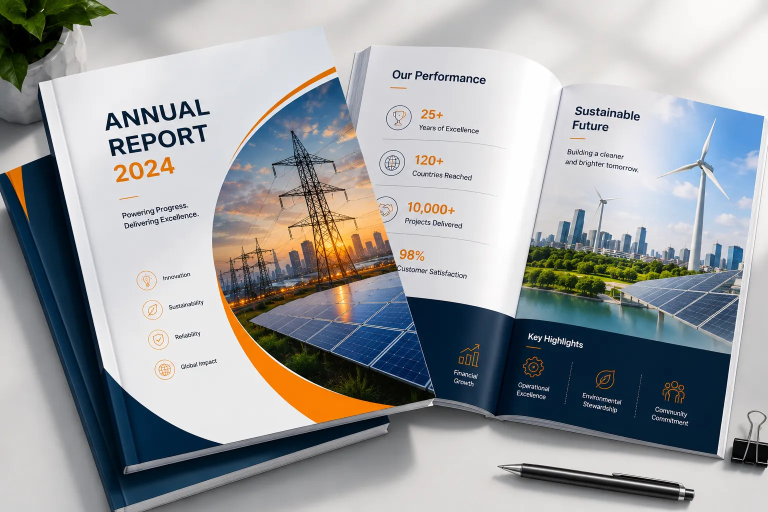 Annual report design for an electrical equipment manufacturing company Annual report design for an electrical equipment manufacturing company