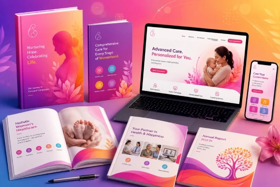 Annual report design for women's healthcare and fertility hospitals