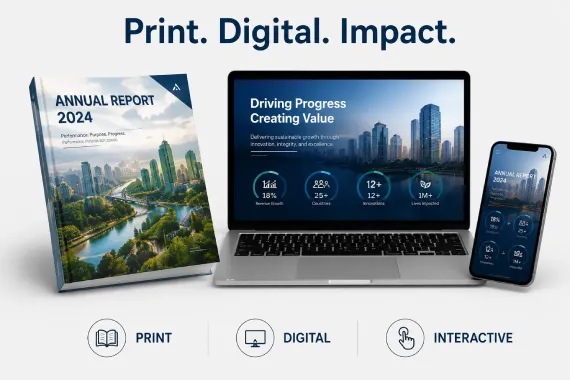 Annual reports optimized for print, digital and interactive formats Annual reports optimized for print, digital and interactive formats
