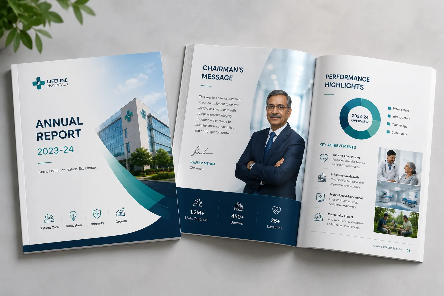 Corporate annual report design for hospitals and healthcare organizations Corporate annual report design for hospitals and healthcare organizations