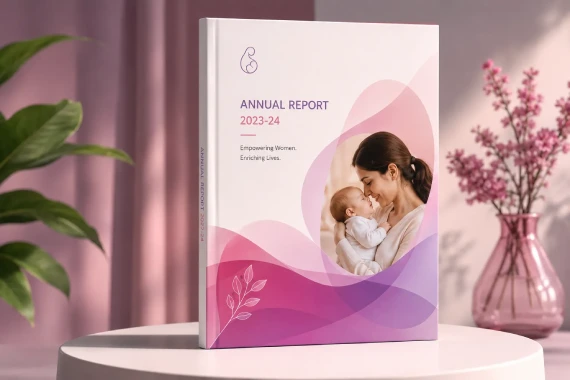 Corporate brochure design for women's specialty healthcare organizations