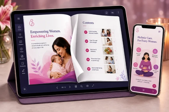 Creative branding assets for women's healthcare and digital health providers