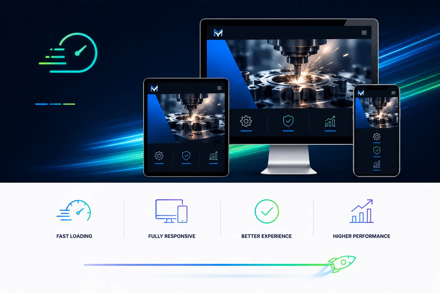 Fast-loading websites improve user experience across desktops, tablets, and mobile devices Fast-loading websites improve user experience across desktops, tablets, and mobile devices