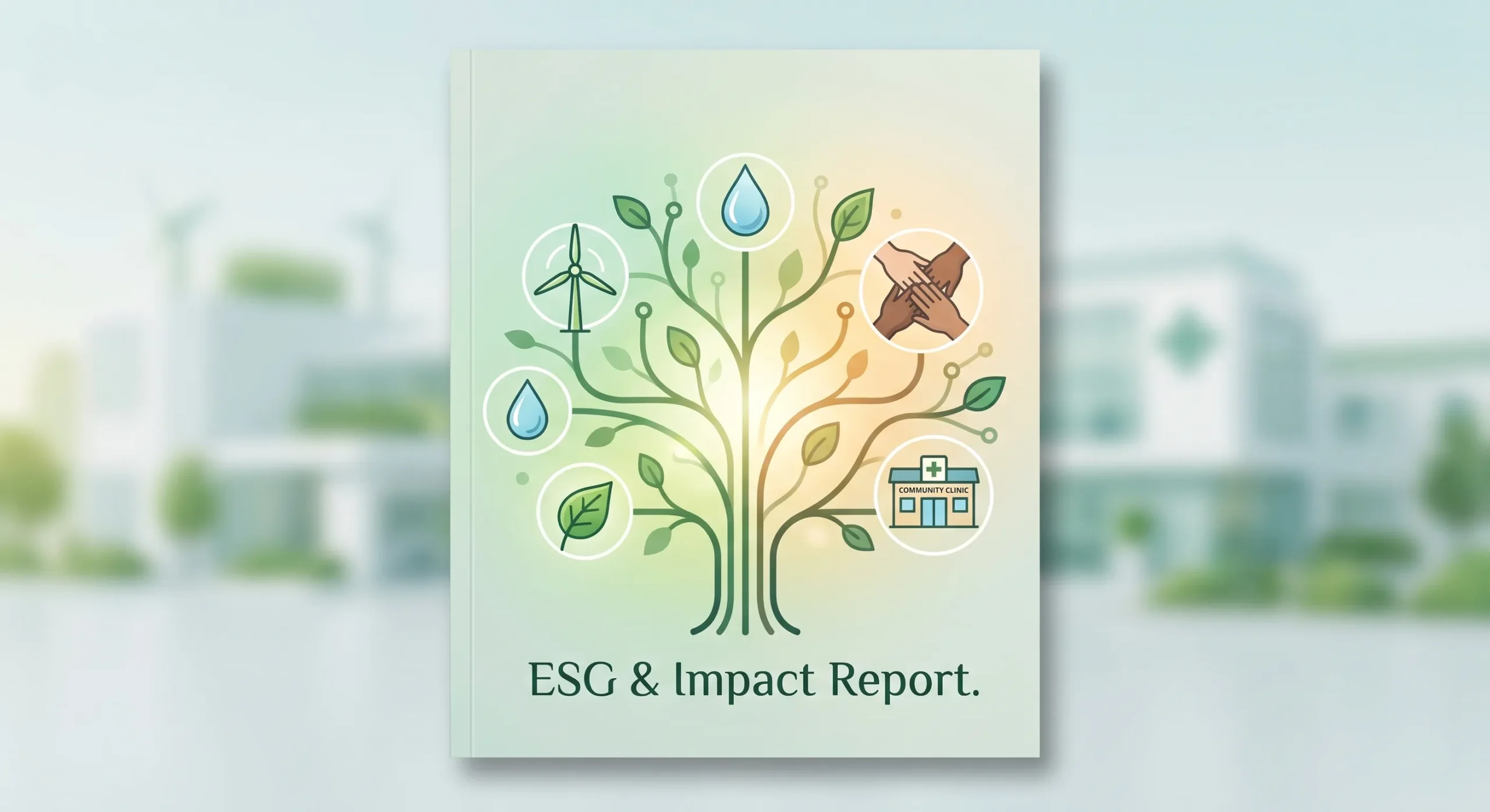 Healthcare ESG and impact report design highlighting sustainability and community initiatives (1) Healthcare ESG and impact report design highlighting sustainability and community initiatives