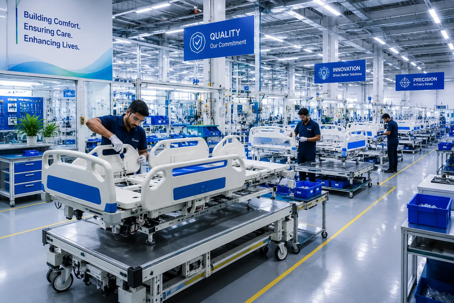 Hospital furniture manufacturing facility featured in healthcare coffee table books, brochures Hospital furniture manufacturing facility featured in healthcare coffee table books, brochures