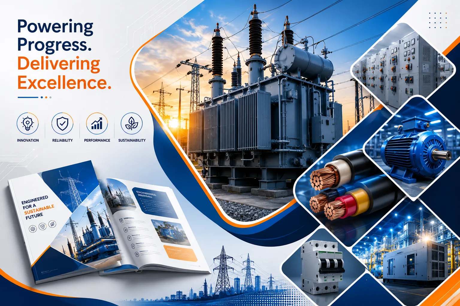 Modern brochure and catalogue design for electrical equipment manufacturers Modern brochure and catalogue design for electrical equipment manufacturers