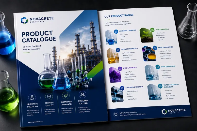 Product catalogue design for industrial chemical manufacturers Product catalogue design for industrial chemical manufacturers