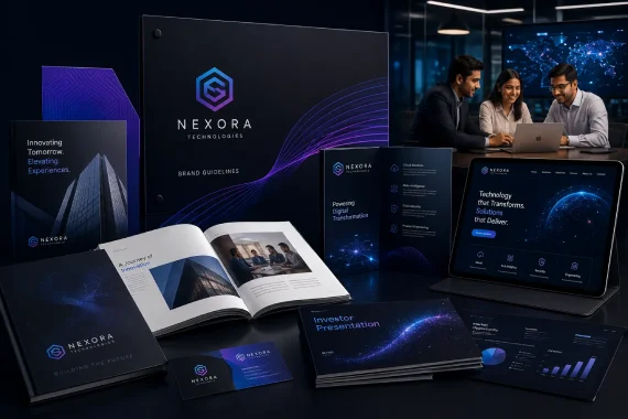 Corporate coffee table book design for innovative technology companies