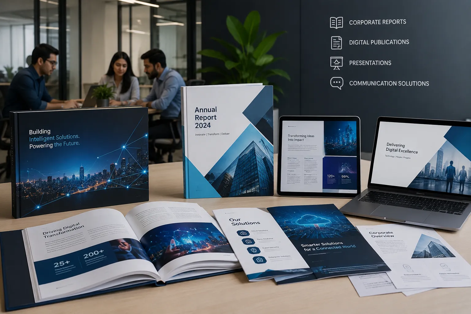 Corporate communication solutions for IT and software companies showcasing annual reports, brochures and digital publications Corporate communication solutions for IT and software companies showcasing annual reports, brochures and digital publications