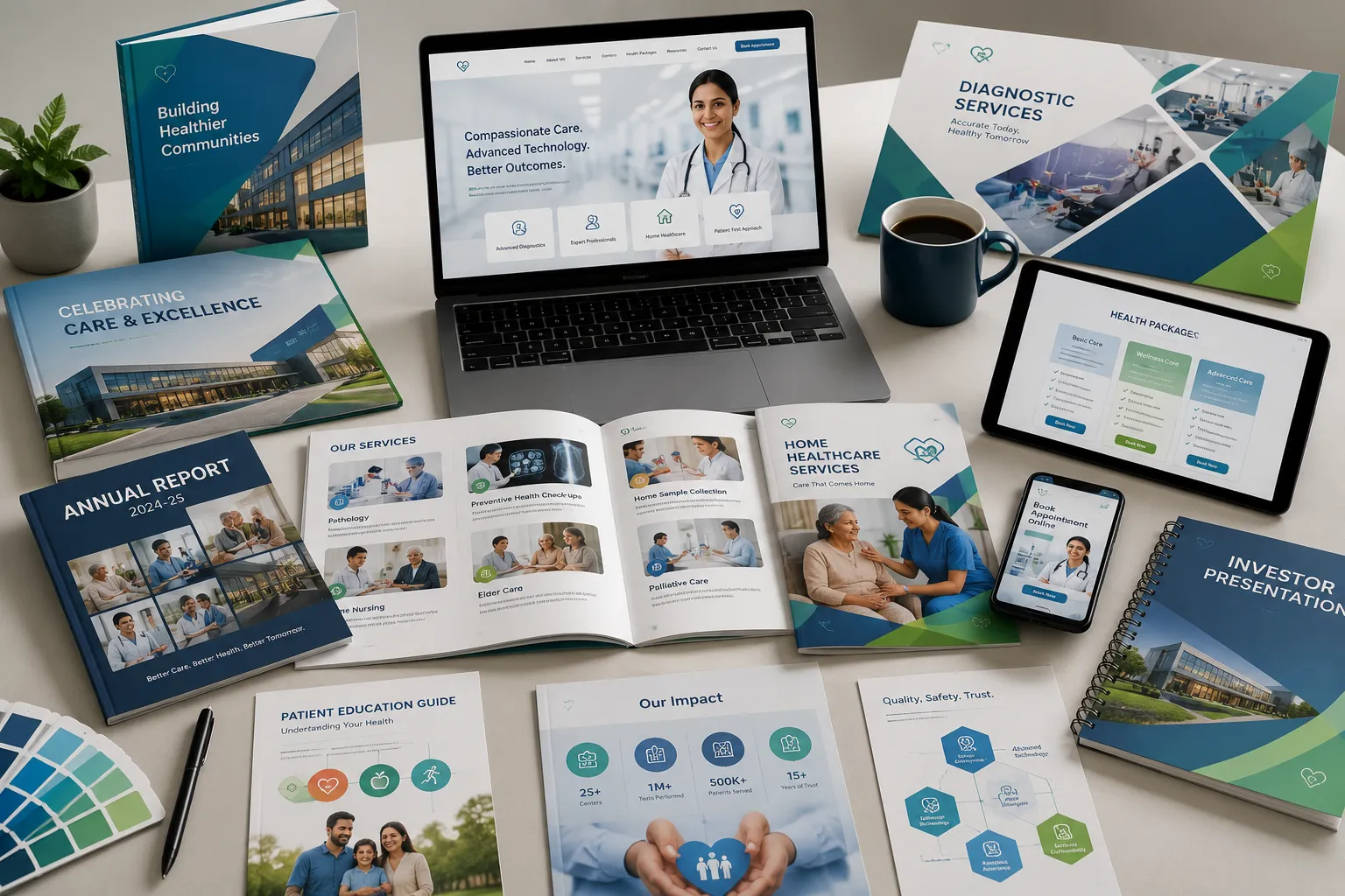 Healthcare communication materials including websites, annual reports, brochures and presentations Healthcare communication materials including websites, annual reports, brochures and presentations