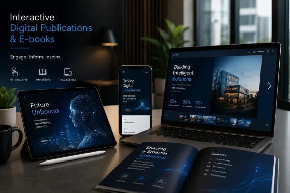 Interactive digital publications and e-book design for technology businesses